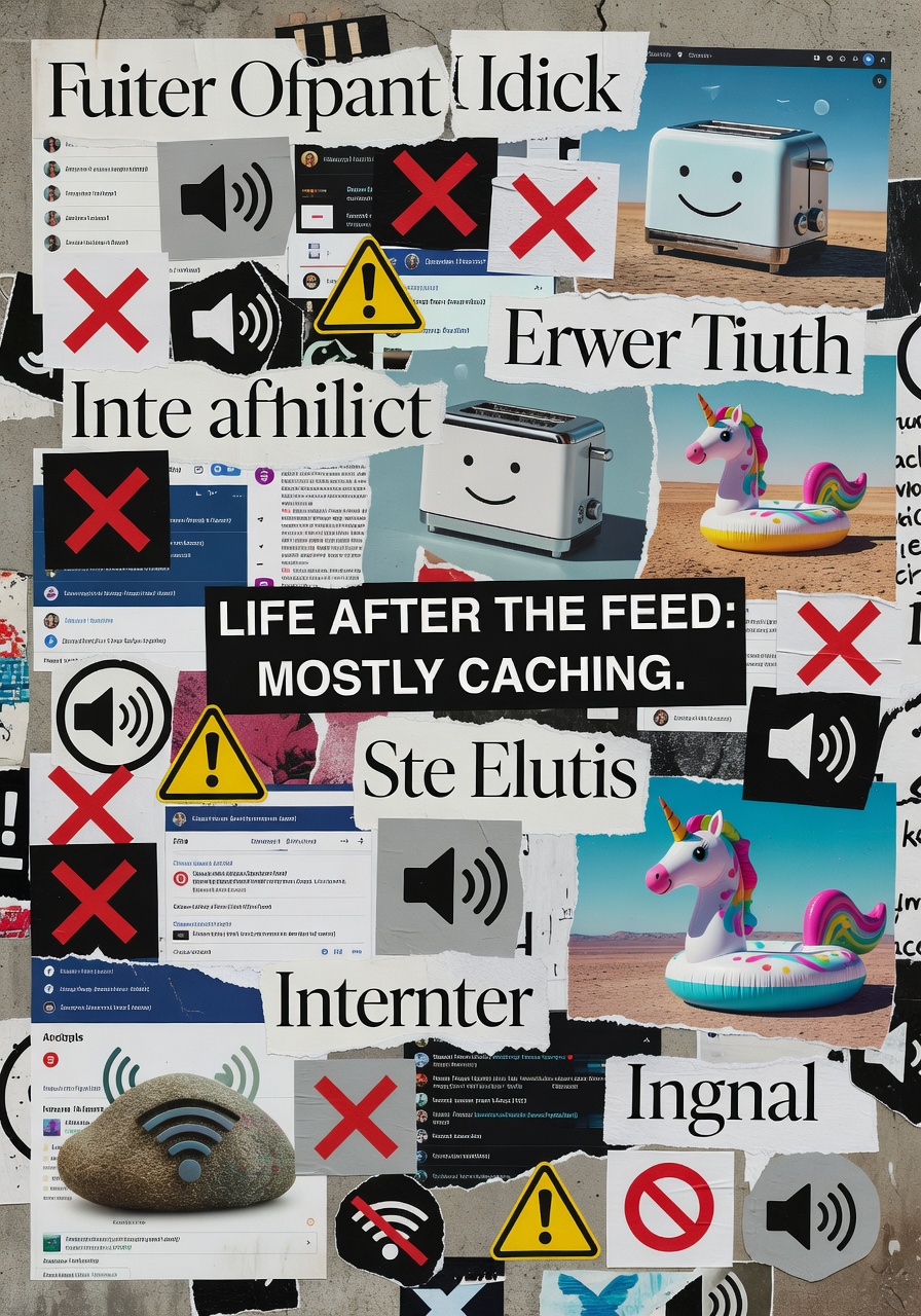 Street poster collage — mixed media